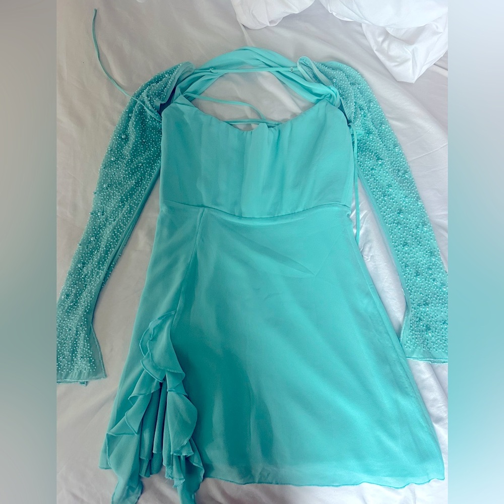 Oh Polly Long Sleeve Embellished Mini Dress